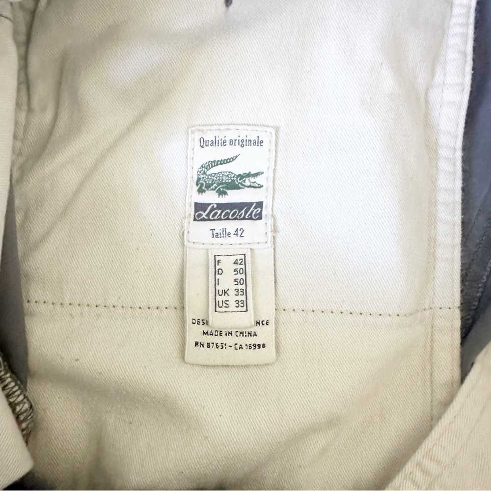 Lacoste Classic Fit Flat Front Cotton Twill Chino Shorts Grey 33 - Picture 5 of 7